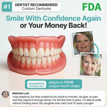 🔥Limited Time 50% OFF： 2nd ltem 60% Off🔥Acezozla® Medical Full Denture with Strong Suction ✅ Made and Shipped from the USA🍀